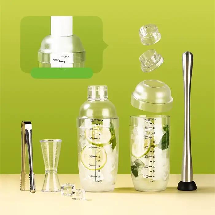Ensemble de barman Boston Kit de cocktail en acrylique pour boissons mélangées et cocktails à domicile occasions spéciales soirée amicale