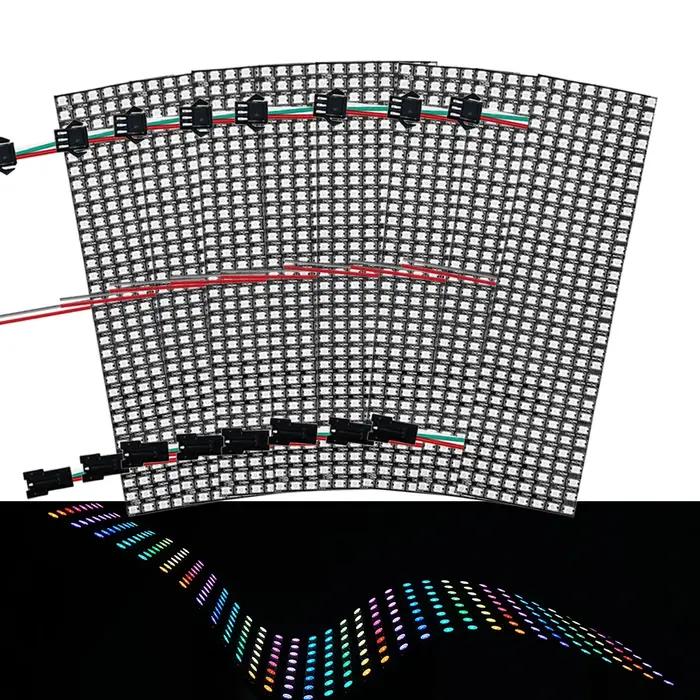 Panneau LED adressable individuellement DC5V WS2812B, module d'écran matriciel numérique flexible RG