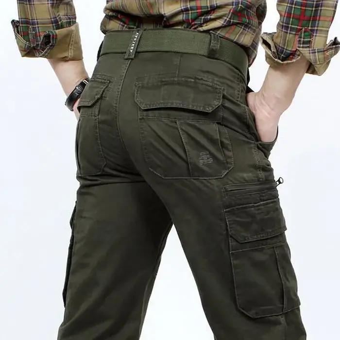 Pantalon cargo homme 100% coton poches multiples oversized qualité supérieure confort casual 30-48