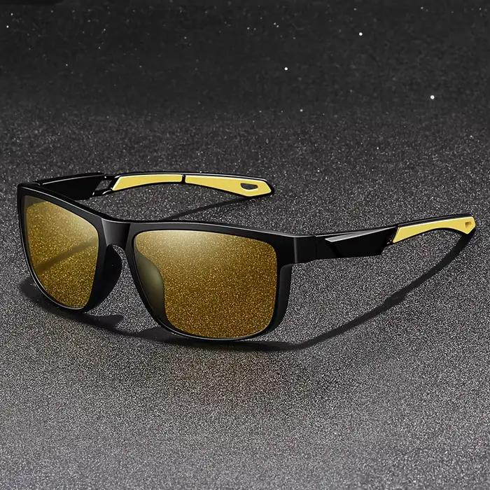 Lunettes Anti-éblouissement carrées jaunes pour Vision nocturne, pour hommes et femmes, pour la cond