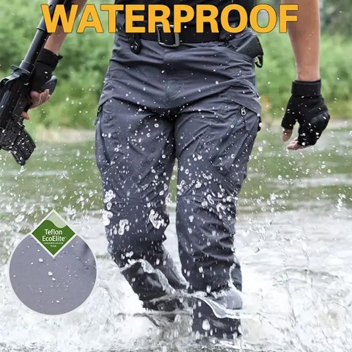Pantalon cargo tactique homme été imperméable multi-poches randonnée travail entraînement