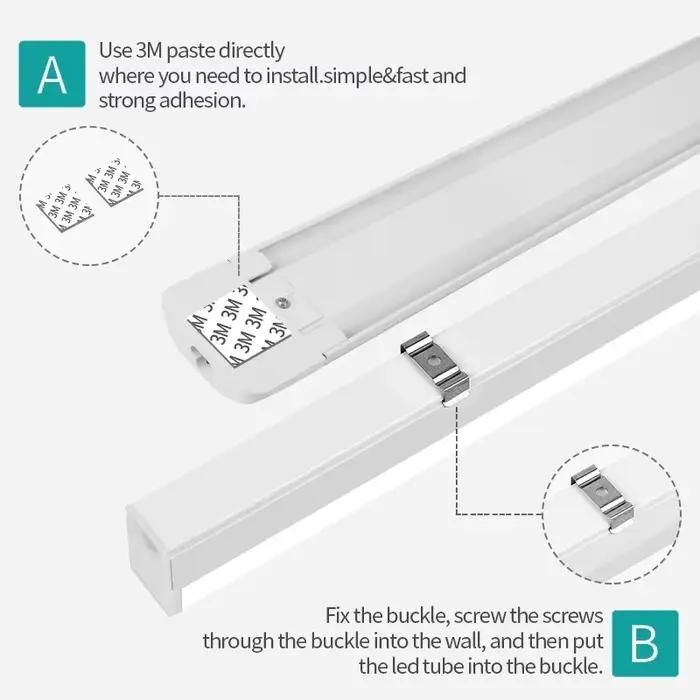 Tube lumineux Led résistant à l'humidité 50/30cm, lumières de cuisine 20W 10W 6W, éclairage d'armoir