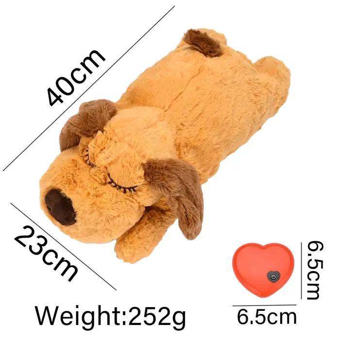 Jouet en peluche à battement de cœur pour chiens réduction anxiété adaptation nouveau milieu aide au sommeil durable