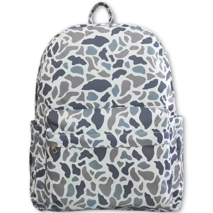 Sac à dos camouflage gris pour bébés et enfants garçons, avec fermeture éclair