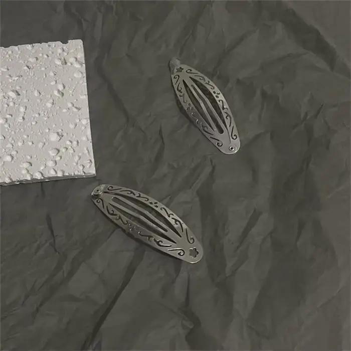 Pinces à cheveux en métal pour femmes de style Y2K, lot de 4/2 pinces à bord BB à la mode pour un us