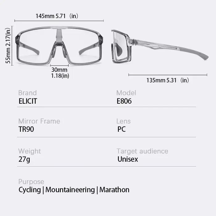 ELICIT lunettes de soleil photochromiques cyclisme lunettes de course sport montagne route vélo pour