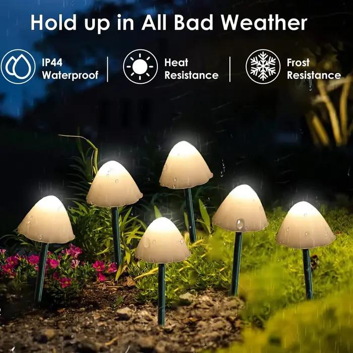 10 LED solaire champignon lumières extérieur étanche décoratif lampadaires pour pelouse jardin Patio
