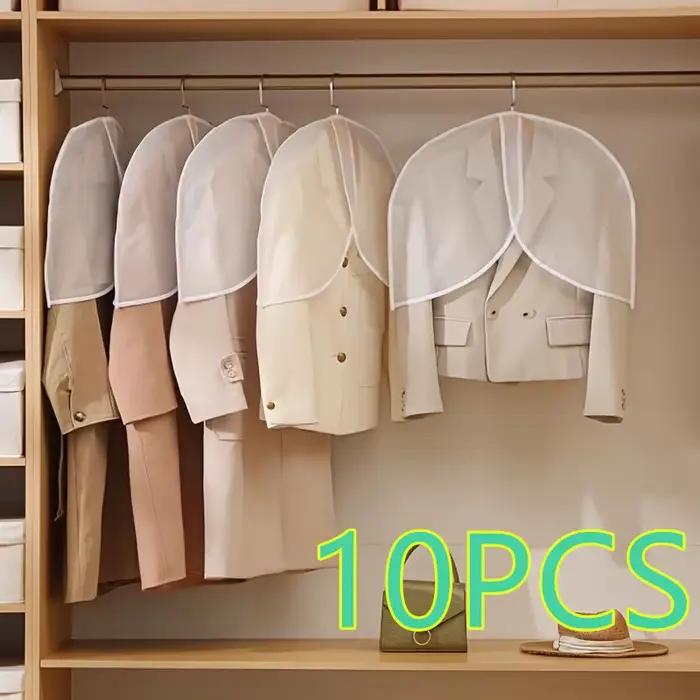 Housse de protection moderne en polyester pour vêtements suspendus, anti-poussières, imperméable, gris clair, jaune clair, vert clair, pour garde-robe courte et protection d'épaules