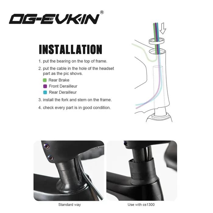 Cadre de route en carbone AERO noir OG-EVKIN Routage interne du câble Jante de vélo V-Brake BB86 700