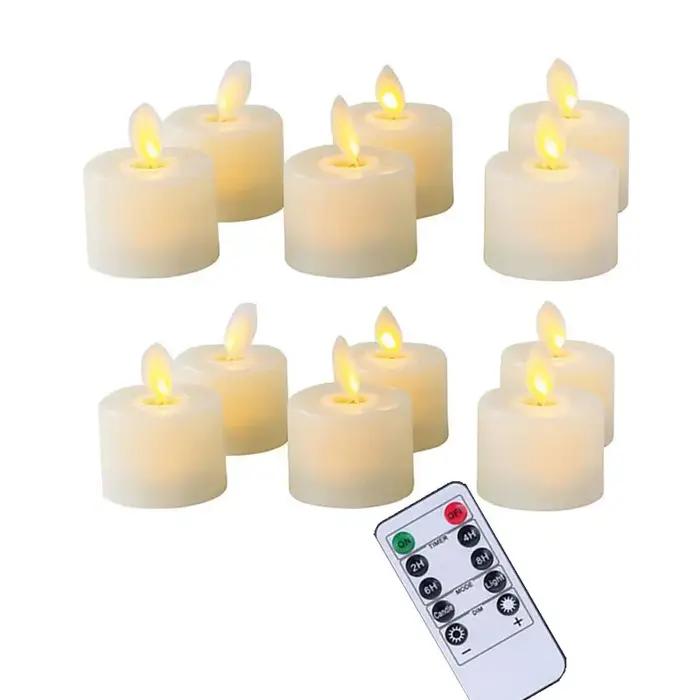 Mèche Mobile Sans Flamme avec Télécommande, Fausse Bougie Électronique LED pour Occasions Spéciales et Activités Religieuses