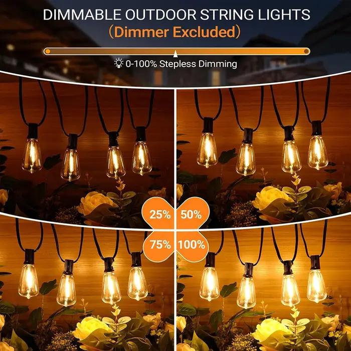 Guirlande lumineuse LED ST38 pour l'extérieur, idéale pour les fêtes d'anniversaire, le camping, la