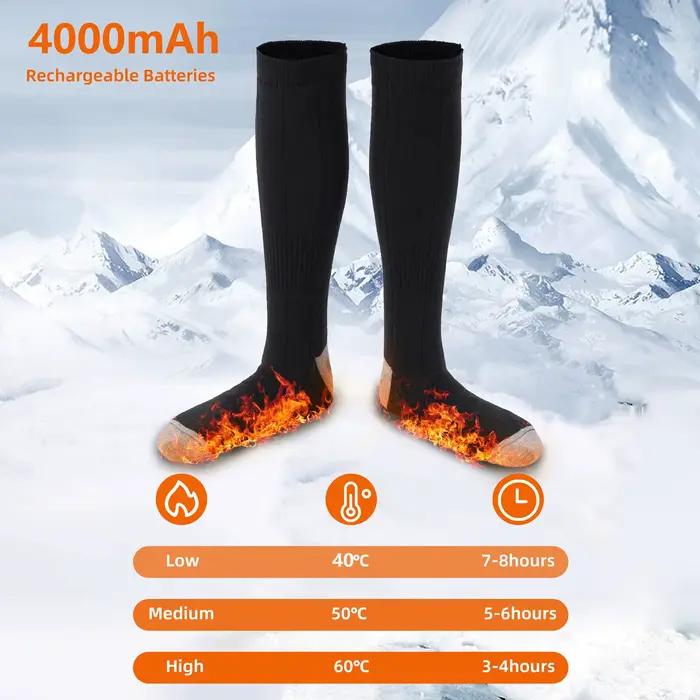 Chaussettes chauffantes électriques USB rechargeables 3 modes ski outdoor hiver hommes femmes