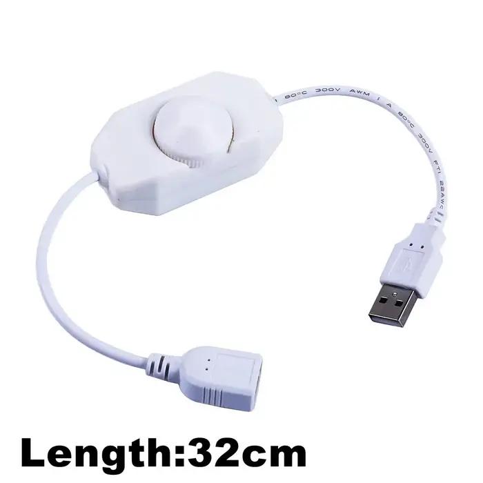 Variateur à bouton tactile LED DC 5V USB femelle à mâle, câble d'extension, contrôleur ON OFF, variété de couleurs pour bandes lumineuses usage intérieur