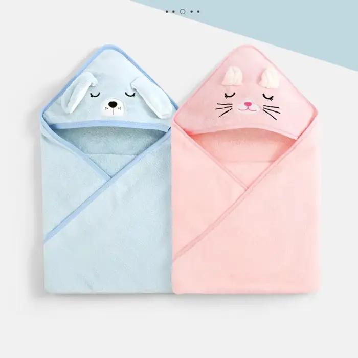 Serviettes de bain pour bébé en forme d'animaux de dessin animé, serviette à capuche douce pour nouveau-né, couverture, peignoir pour tout-petit, enveloppe de sommeil chaude pour garçons et filles