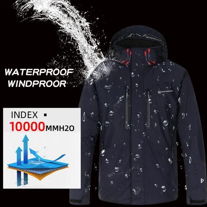 Veste et pantalon de ski thermique pour homme coupe-vent imperméable polyester ajustement parfait pour hommes sports hiver neige descentes occasions spéciales
