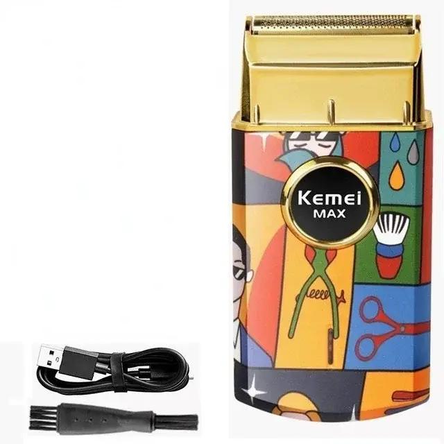 Kemei KM-RS7098 titane hommes rasoir électrique tondeuse à cheveux professionnelle Graffiti