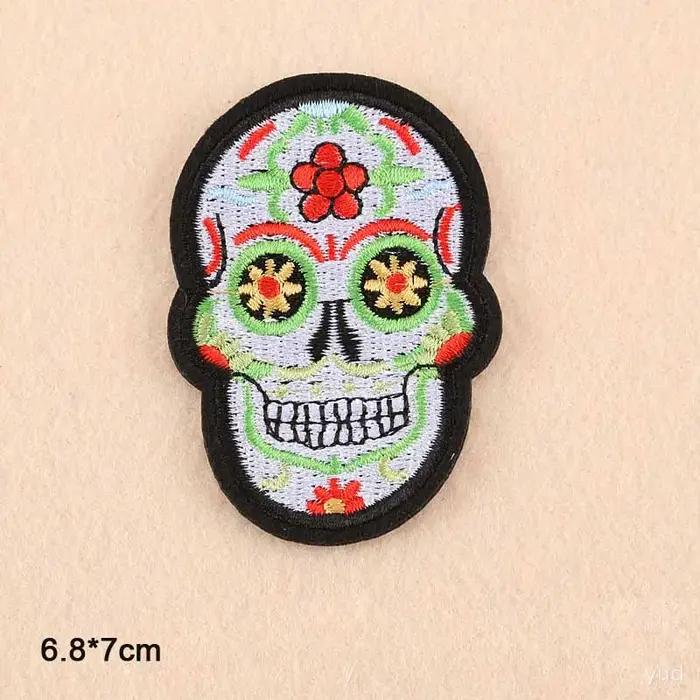 Rose guitare crâne croix Crucifix fer sur patchs brodé vêtements Patch