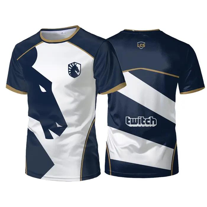 Liquid Team Team Uniformes CS:GO E-sports Compétition Entraînement Costumes Hommes Sports T-shirts Respirant Casual Surdimensionné Tops T-shirts