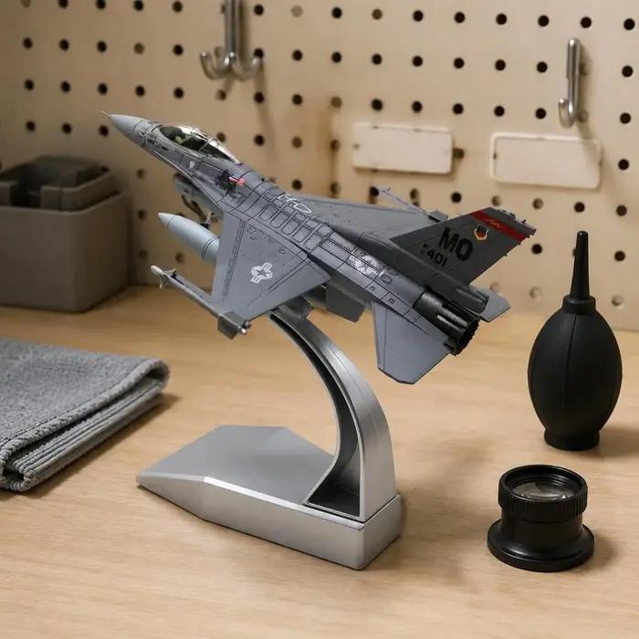 Modèle d'avion de chasse F-16C, maquette statique pour bureau, pour les passionnés d'aviation