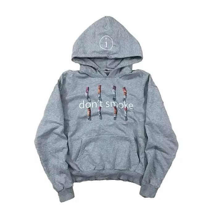 Y2K – sweat à capuche de sport gris pour hommes et femmes, pull rétro imprimé fumée, nouvelle mode V