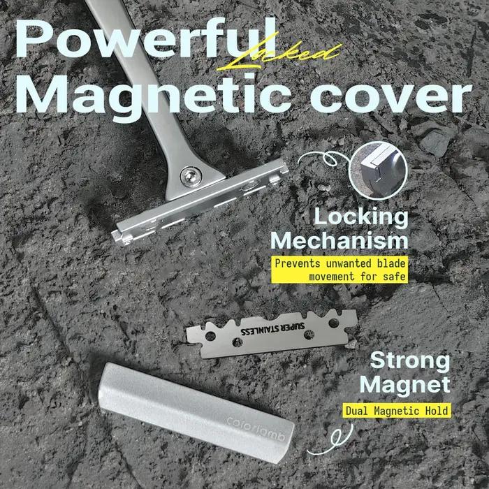 Rasoir de sécurité manuel en alliage de zinc pour homme avec 30 lames ultra fines à bord unique pour rasage doux et précis occassions quotidiennes et spéciales