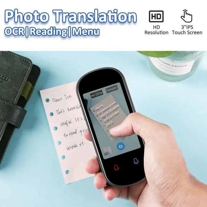 Traducteur vocal IA Z2 instantané - Écran tactile 3.1 pouces traduction temps réel avec enregistrement et photo
