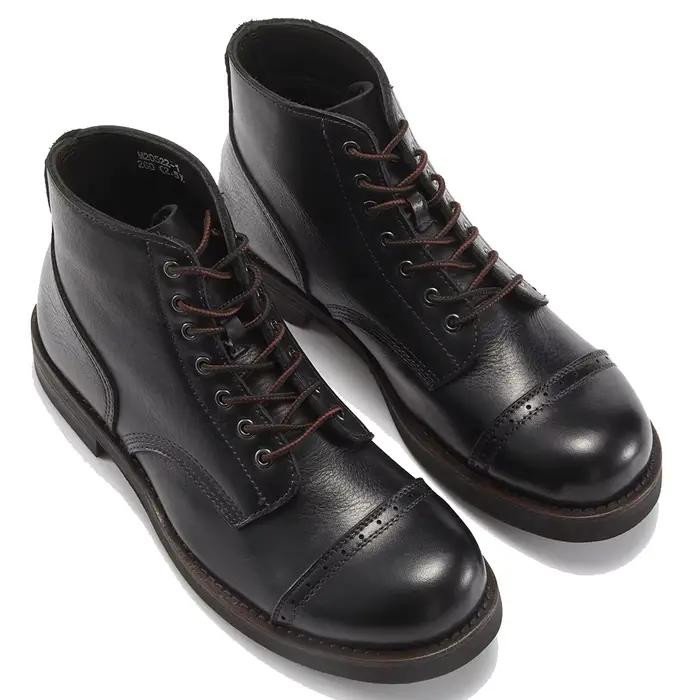 Bottes de Combat en cuir véritable pour hommes, chaussures de luxe, élégantes, faites à la main, poi