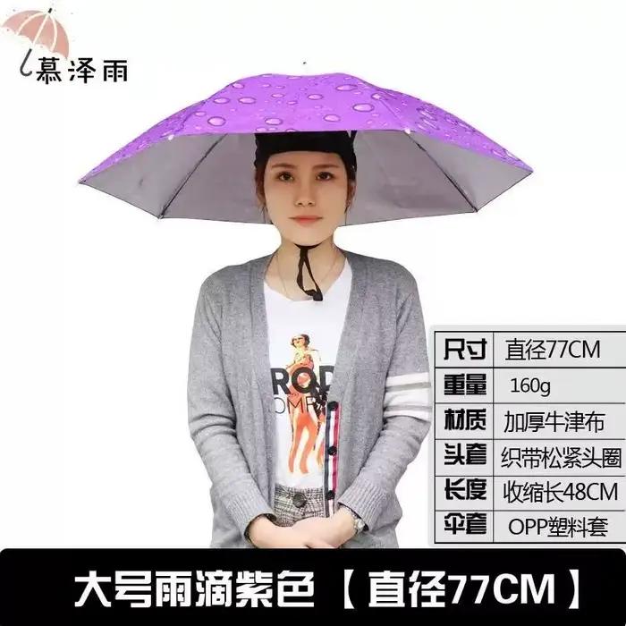 Chapeau parapluie, parasol monté sur la tête