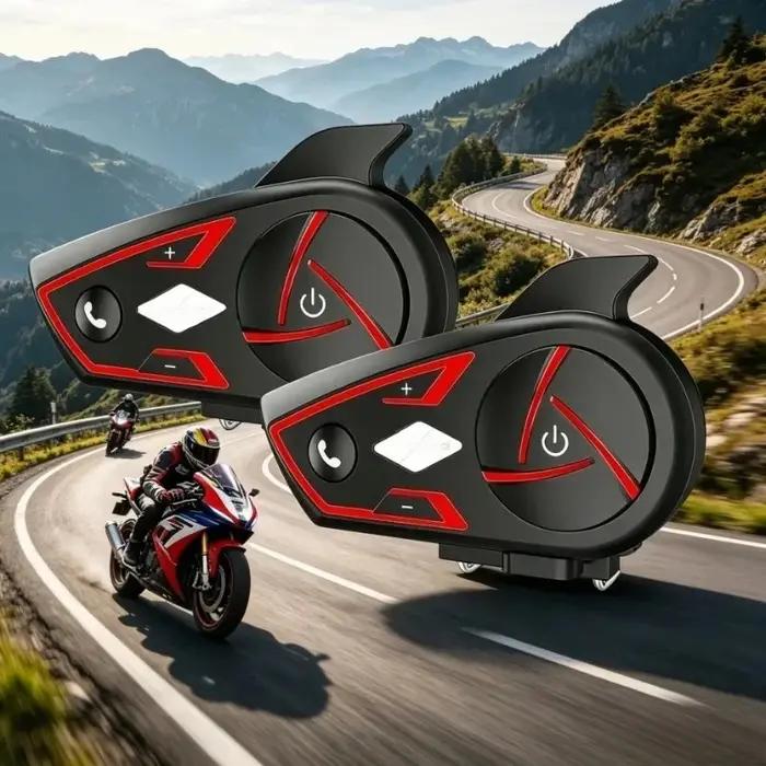 Casque Interphone Bluetooth S3 1000M, Étanche, Moto, Lumière Ambiante RGB