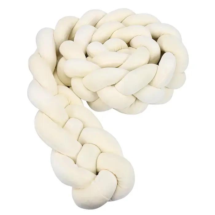 Élargir bébé pare-chocs lit tresse noeud oreiller coussin