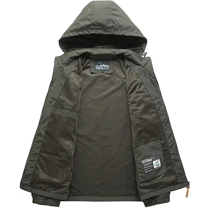 Coupe-vent hommes veste tactique imperméable à capuche en plein air manteau sport militaire terrain
