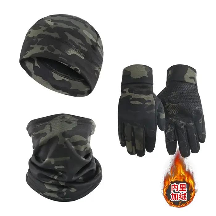Set tactique 3 pièces Mcap Plus polaire - Gants masque bonnet hiver chasse outdoor extrême