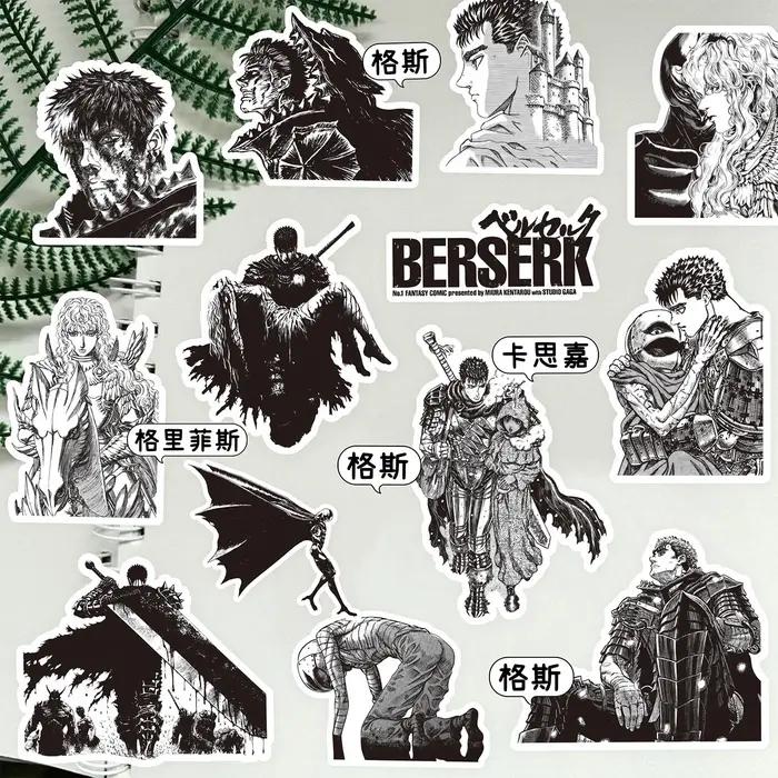 Autocollants de dessin animé Berserk Guts Casca, 82 pièces, décoration pour ordinateur portable, tél