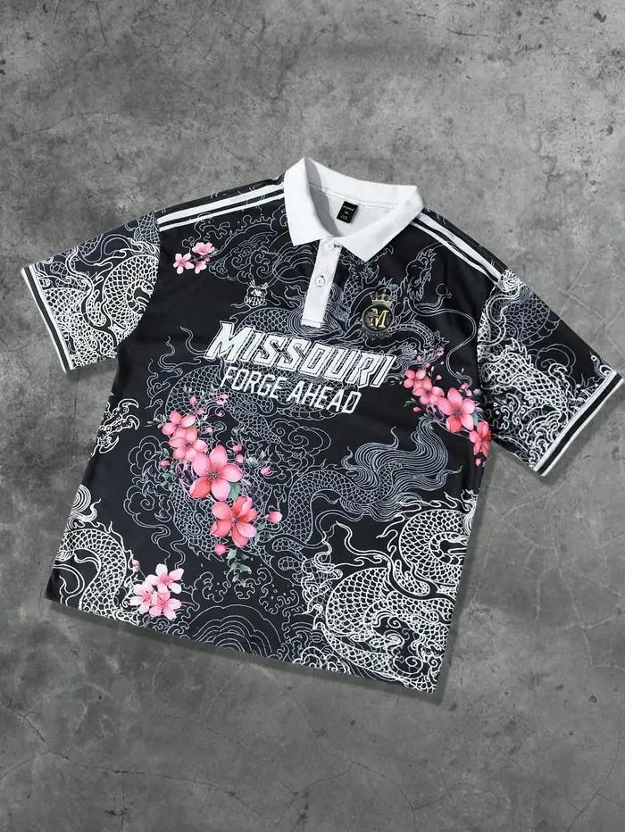 La nouvelle chemise POLO à manches courtes pour hommes d'été 2025 présente une impression de motifs
