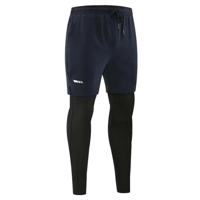 Pantalons de course pour hommes collants de Sport de Compression 2 en 1 Leggings de Fitness à séchage rapide vêtements