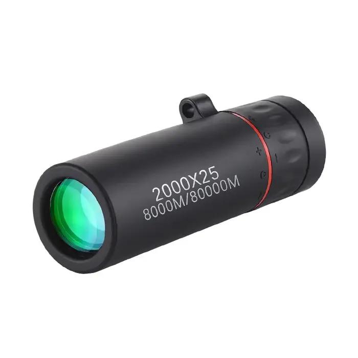 Lunette monoculaire 2000x25 HD mini portable avec support smartphone pour chasse camping observation oiseaux