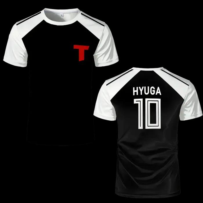 Capitaine Tsubasa Anime Tshirt Hyuga Animation Cosplay à manches courtes 3D Imprimé Football Jersey T-shirts Hommes Desi