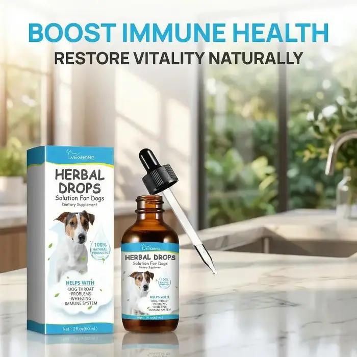 Gouttes YeGBOG pour Animaux Naturellement Apaisantes Soulagement de la Toux et du Rhume Occasionnellement Offerte Pour Animaux Malades