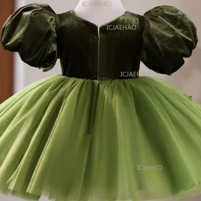 Robe de princesse pour enfants, manches bouffantes, nouveau costume de soirée élégant pour enfants,