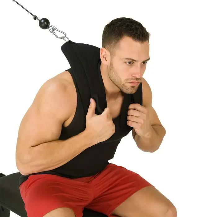 Sangle d'entraînement abdominale pour machine à câble avec support de cou rembourré pour exercices à domicile et équipement de gym