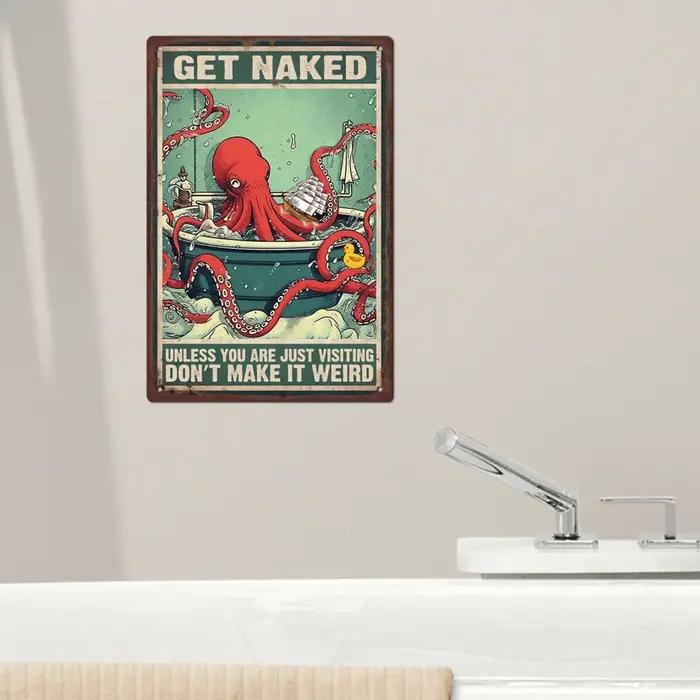 Putuo Decor-Plaque D.lique Rétro, 1 Pièce, Octopus 18/Signs, Affiche Vintage en Fer, Décoration Mura