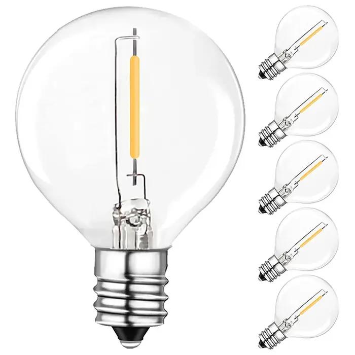 Guirxiété lumineuse LED G40, ampoules LED en tungstène, support de douille de base E12, ampoule pour
