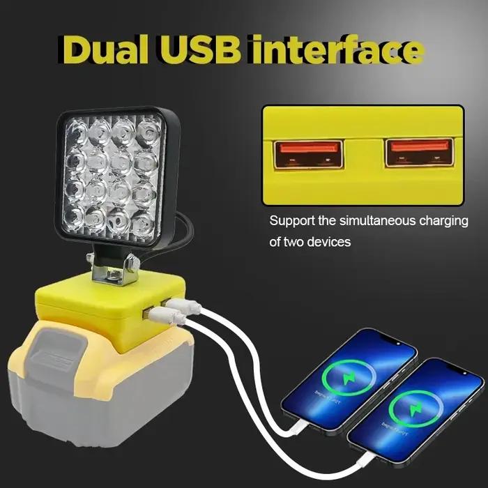 Lumière Led pour Dewalt pour Milwaukee pour Makita pour Bosch, projecteur à batterie 18V, travail en