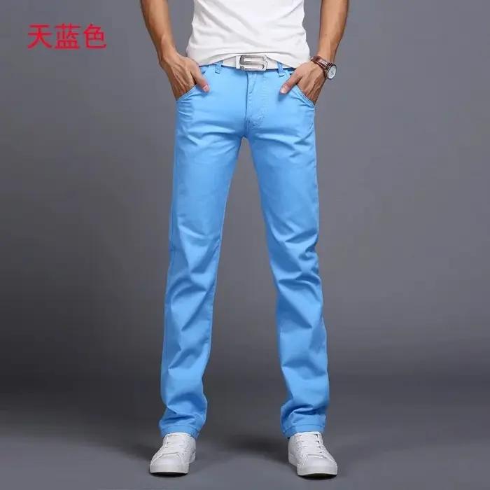 Jeans stretch confortable homme printemps automne - Pantalon droit élastique business décontracté
