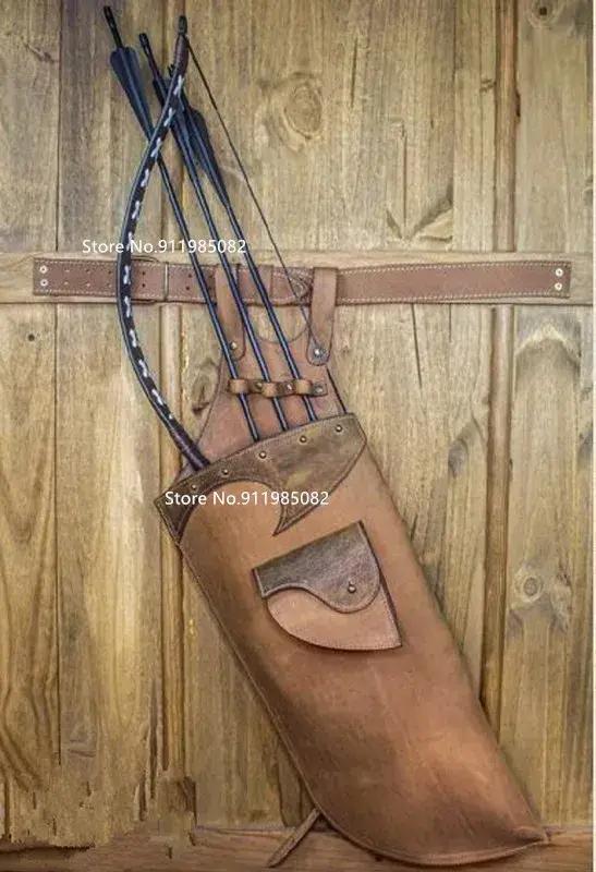 Support de flèche en cuir Viking médiéval, carquois, chevalier celtique, Costume de chasseur, Nomad, étui d'accessoires de chasse au tir à l'arc