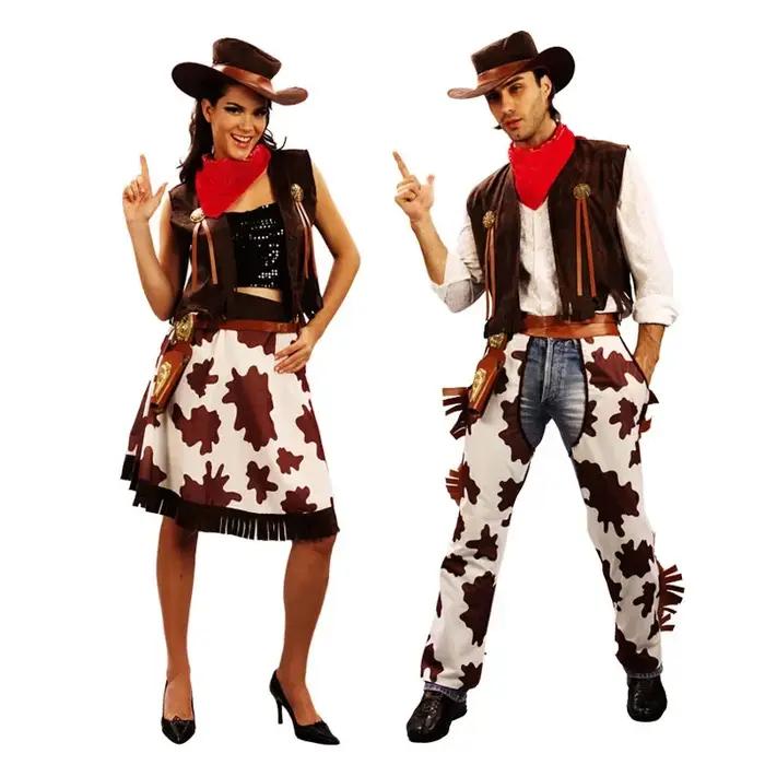 Costume de Cosplay de Cowboy occidental, vêtements de spectacle, Costume de fête pour hommes et femmes