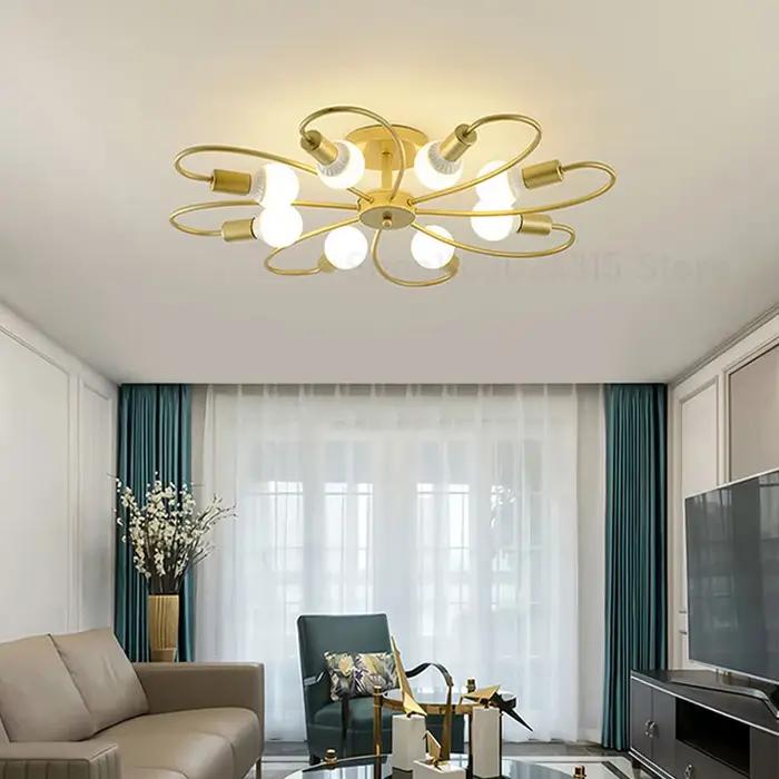E27 plafonnier décor moderne luminaire à la maison rétro industriel lustre en fer forgé LED décorati