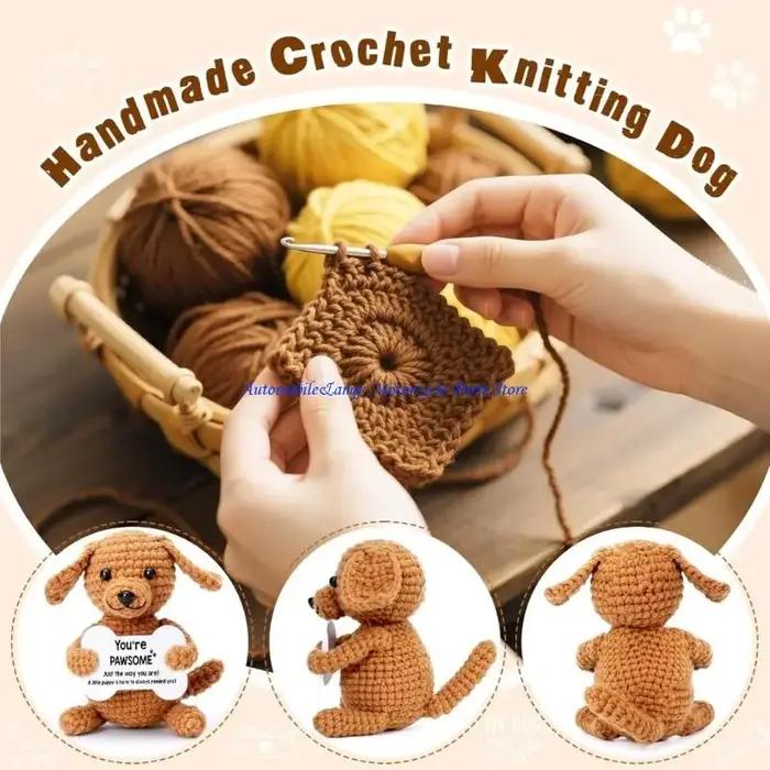 Poupée chien tricotée mignonne support émotionnel accessoire voiture décoration maison cadeau anniversaire noël occaseionnels