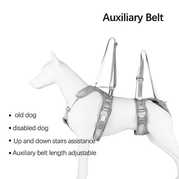 Ceinture auxiliaire pour chien handicapé tissu et polaire pour soutien des jambes avant et arrière aide à la marche et entraînement physique chiens et chats occasions spéciales
