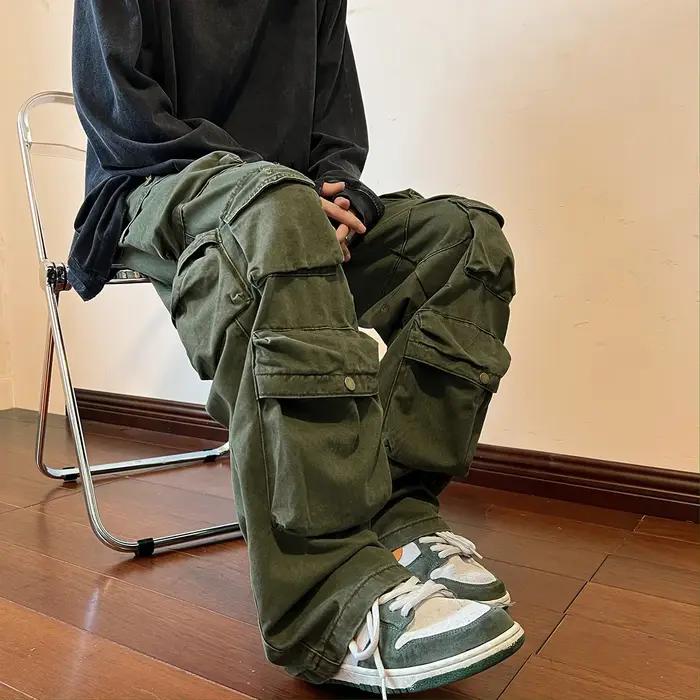Pantalon cargo 2025 multi-poches vintage loose harajuku streetwear hip-hop homme